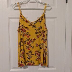 Torrid yellow floral Challis cami tank top size 2
